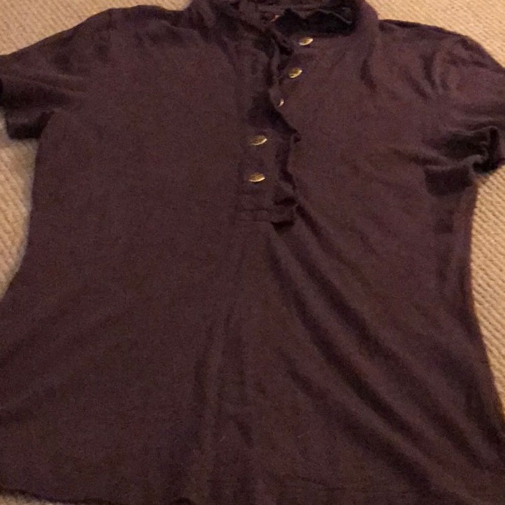 Tory Burch eggplant colored blouse with buttons
